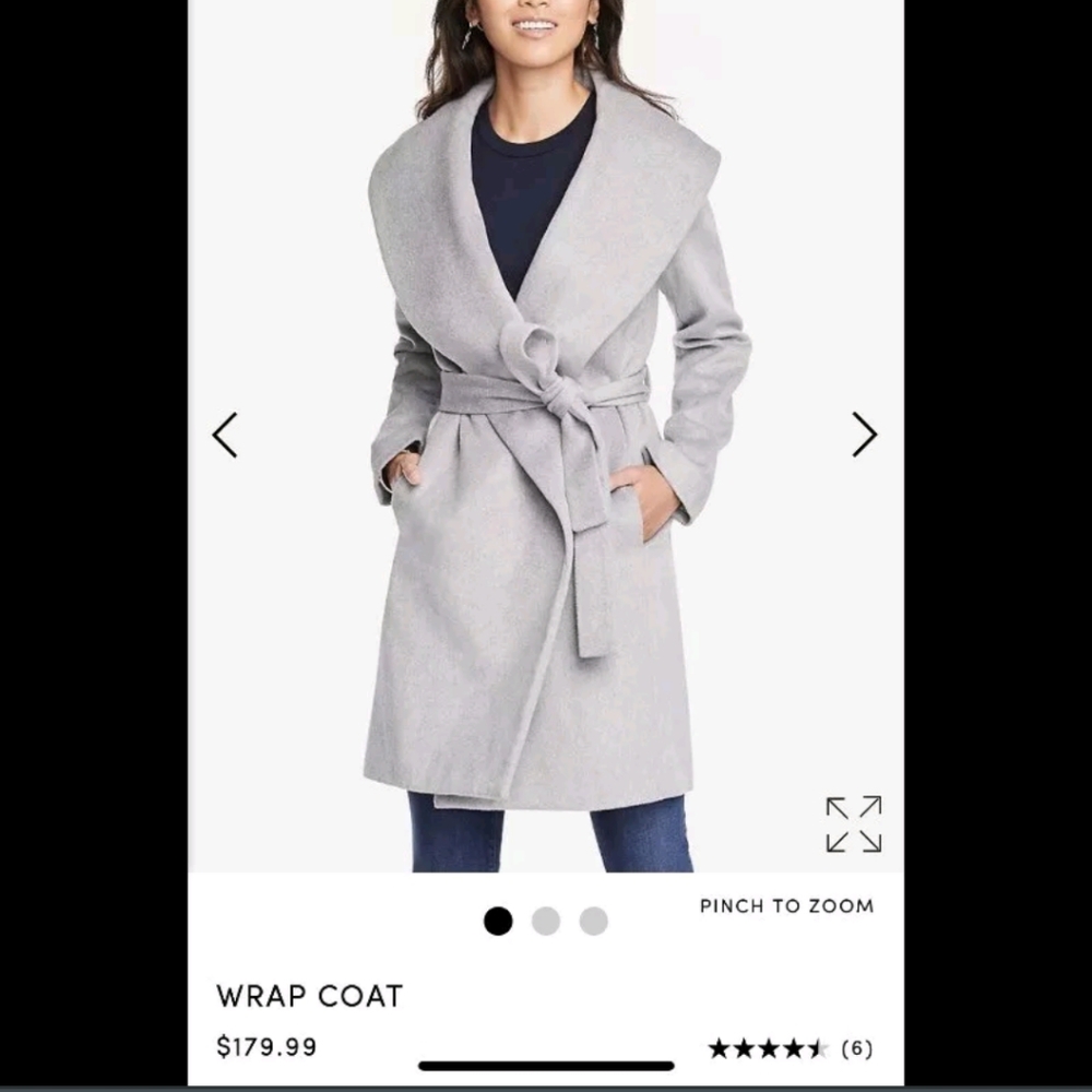 New w/o tags Ann Taylor wrap coat wool sz large